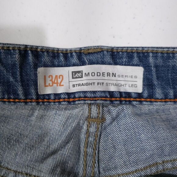 Stretch Comfort Blue Jeans 38x29 Mens L342 Straight Leg Medium Wash Western Work - Picture 12 of 16